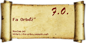 Fa Orbó névjegykártya